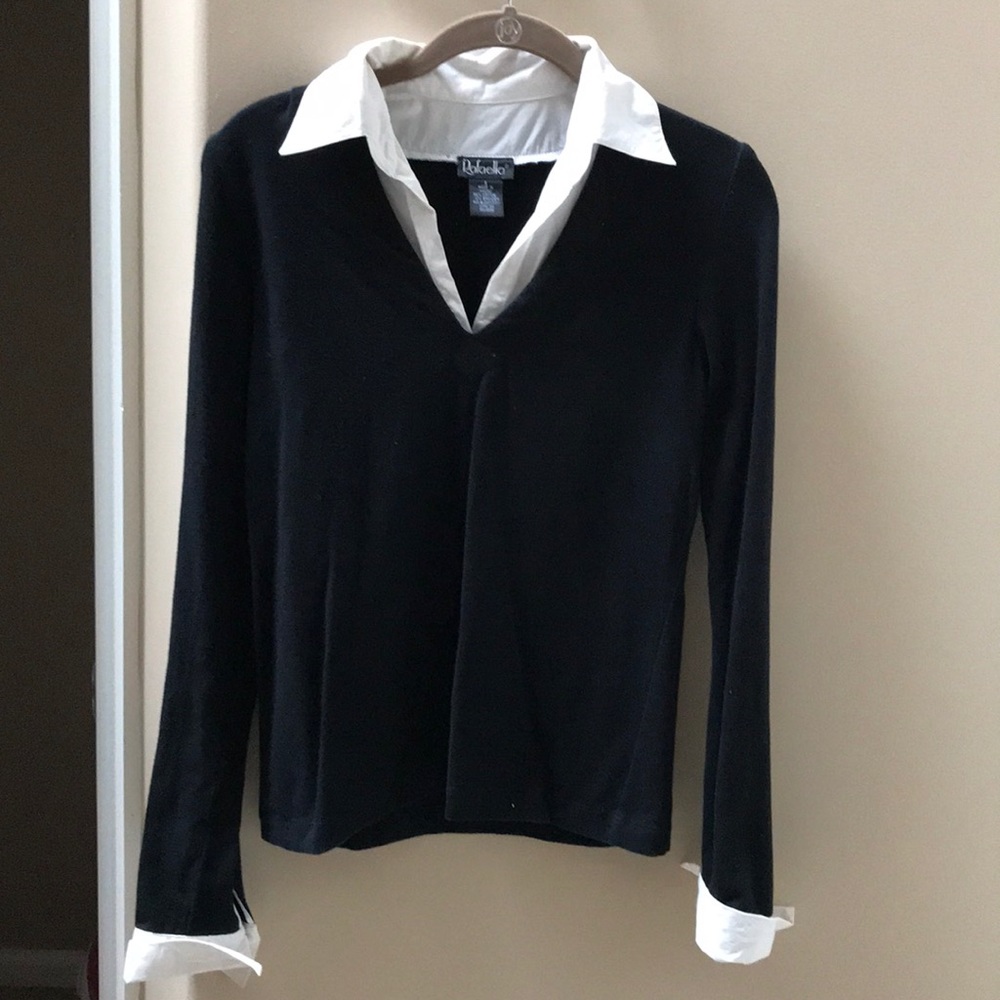Black and white long sleeve shirt